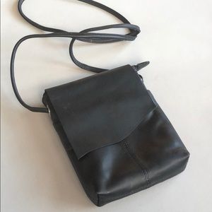 Black leather crossbody bag